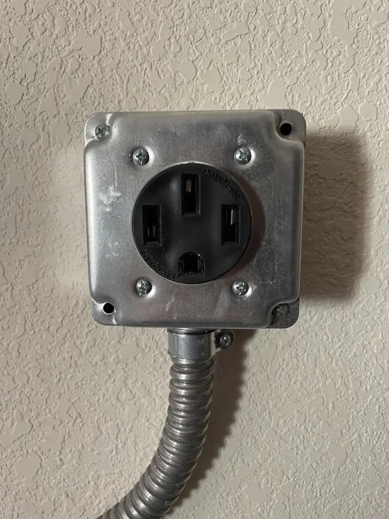 NEMA 14-50 outlet installed for Electrical Panel Upgrade in Stockton